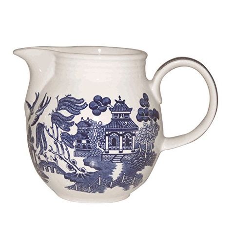 Churchill Blue Willow Milk Jug 30ounce * For more information, visit image link. Eating Utensils, Vintage Chinoiserie, Tableware Design, Willow Pattern, Wedding Arrangements, Blue Willow, Stoke On Trent, Ancient China, Coconut Shell