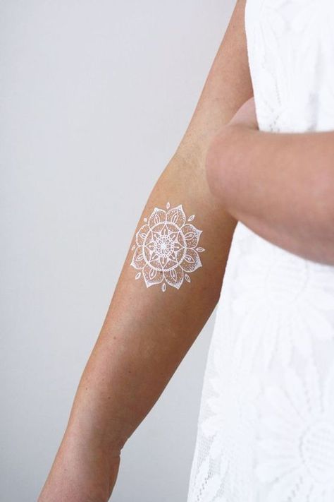 Ancient Art Tattoo, Adventure Fashion, Small Quote Tattoos, White Ink Tattoo, Small Tattoos With Meaning, White Mandala, Infinity Tattoos, Temp Tattoo, Small Tattoos For Guys