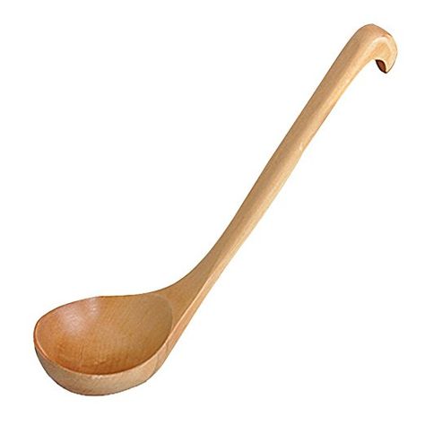 LOHOME Natural Wooden Spoon Classic Wooden Kitchen Soup-ladle International Bamboo Kitchen dinnerware Tools (1 PCS) Flatware Chest, Flatware Holder, Wooden Ladle, Flatware Organizer, Bamboo Kitchen, Flatware Patterns, Flatware Storage, Wooden Scoop, Soup Ladle