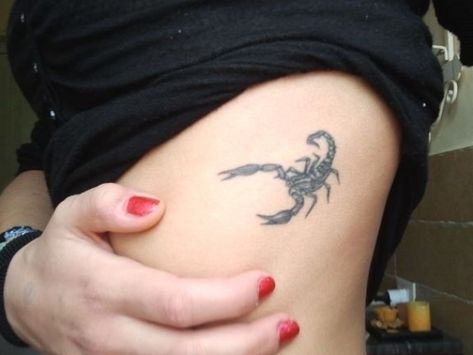 Cute Scorpion Tattoo, Cute Scorpion, Aries Constellation Tattoo, Waist Tattoos, Scorpio Tattoo, Light Tattoo, Hip Tattoos Women, Scorpion Tattoo, Constellation Tattoos