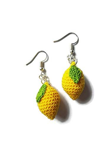 Wacky Jewelry, Jewelry Small Business, Knitted Flower Pattern, Crochet Poppy, Crochet Fruit, Crochet Earrings Pattern, Earrings Pattern, Fruit Earrings, Knitted Flowers