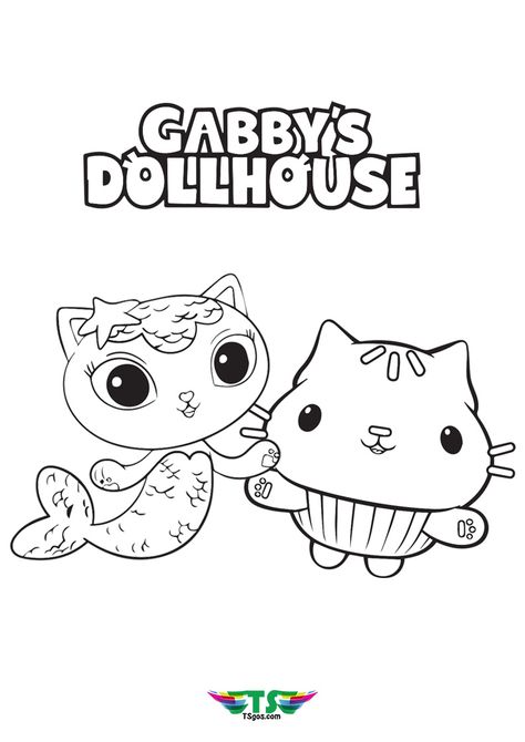 Hei Kids.. Free Coloring Page Gabby Dollhouse For You Hey Gabby Coloring Pages, Gabby Coloring Pages, Free Gabby Dollhouse Printables, Gabbie's Dollhouse, Dollhouse Coloring Pages, Candy Cane Coloring Page, Gabby Dollhouse, Rainbow Canvas, Dollhouse Christmas