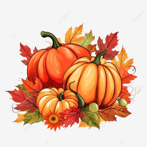 bright autumn composition of pumpkins and autumn leaves vector illustration for thanksgiving and a November Backgrounds, Thanksgiving Illustration, Autumn Composition, Vintage Tshirt Design, Leaf Pumpkin, Bright Autumn, Stickers For Planner, Thanksgiving Background, Pumpkin Illustration