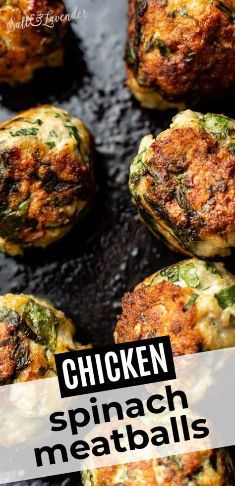 Chicken Spinach Meatloaf, Chicken Spinach Meatballs Baked, Chicken Broccoli Meatballs, Spinach Sausage Balls, Ground Chicken Spinach Meatballs, Chicken Meatballs With Veggies, Healthy Chicken Minced Meat Recipes, Chicken Meatballs With Spinach, Shredded Chicken Meatballs