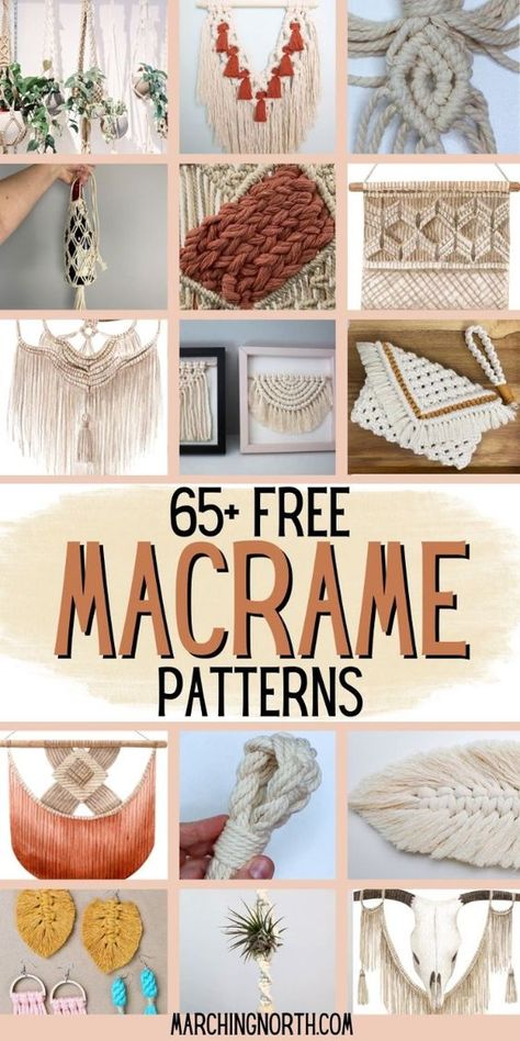 Looking for an easy macrame pattern to try? Check out these 65+ free macrame patterns! They're beginner friendly, include a written and video tutorial, and are super easy to follow. | freemacrame patterns | DIY macrame | macrame for beginners 12 Strand Macrame Pattern, Macrame Floating Shelf Diy, Macrame Placemat Pattern Free, Macrame To Sell Ideas, Diy Macrame For Beginners, Macrame Hot Pads Diy, Trending Macrame Projects, Macrame 5mm Cord Projects, Boho Macrame Tutorial