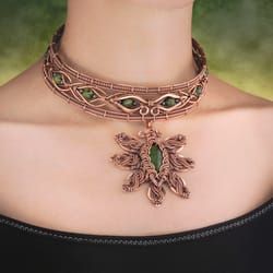 Elaborate Necklaces, Choker With Pendant, Unique Choker, Copper Choker, Wrap Choker Necklace, Collar Necklaces, Choker Designs, Copper Jewelry Handmade, Gemstone Choker