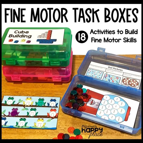 Fine Motor Skills Task Box Freebie! - My Happy Place Teaching Fine Motor Task Boxes, Task Boxes Preschool, Classroom Supplies List, Busy Bins, Playdough Activity, Adopted Children, Morning Tubs, Playdough Activities, Free Preschool Printables