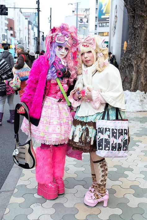 Harajuku Girls Fashion | Mekiru & Minami on the street in Ha… | Flickr Japan Fashion Street, Harajuku Tokyo, Harajuku Fashion Street, Tokyo Street Fashion, Harajuku Girls, Tokyo Street Style, Japanese Street, Tokyo Fashion, Funky Fashion