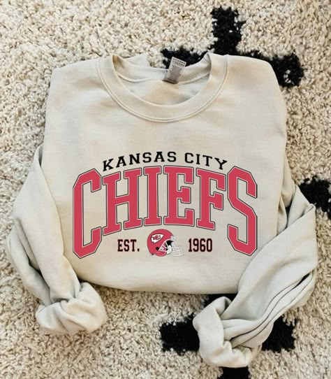 Chiefs Sweatshirt Vinyl, Kansas City Chiefs Hoodie, Kansas City Sweatshirt, Vintage Chiefs Sweatshirt, Kc Chiefs Sweatshirt, Kansas City Chiefs Sweatshirts, Cricut Crew Neck Sweatshirt, Chiefs Shirt Ideas, Cricket Shirt Ideas