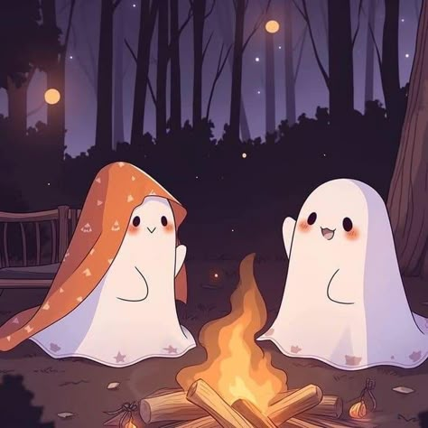 Cute Ghost Pfp, Cute Ghost Aesthetic, Ghost Art Cute, Cute Ghost Art, Busy Drawing, Idea To Paint, Helloween Wallpaper, Stuffed Pumpkin, Halloween Wallpaper Iphone Backgrounds