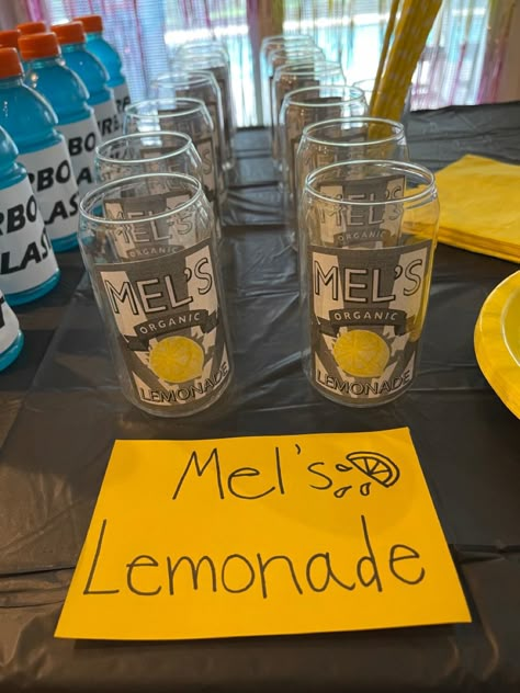 Disney Channel Themed Drinks, Disney Channel Games Party, Dcom Party, Disney Channel Party Theme, Disney Channel Birthday Party, Disney Channel Party, Disney Channel Games, Organic Lemonade, Lemonade Mouth