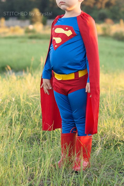 STITCHED by Crystal: Tutorial - Superman Costume Toddler Superman Costume, Superman Kids Costume, Superman Dress, Costume Template, Superman Halloween Costume, Crystal Tutorial, Diy Costumes Men, Childrens Halloween Costumes, Superman Costume