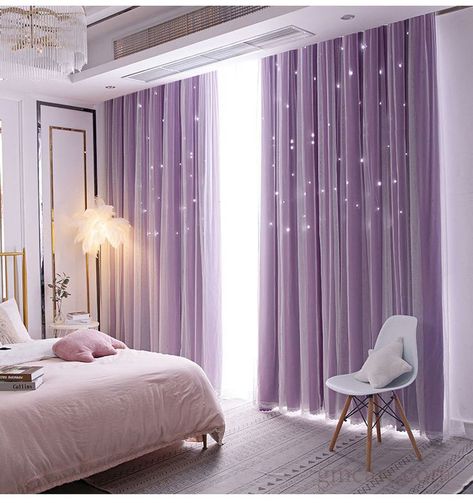 Lavender Curtains, Unicorn Bedroom Decor, Kids Room Curtains, Dream Room Inspiration, Room Makeover Bedroom, Pink Room, Kids Room Design, Curtain Decor, Dream Room