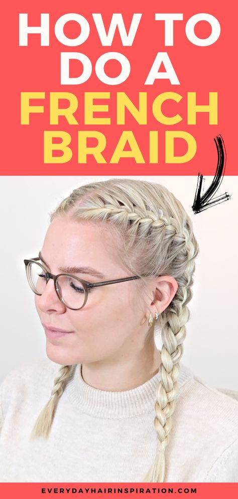 Easy french braids Easy French Braid Tutorial, Beginner Hairstyles, French Braid Your Own Hair, Double French Braid, French Braid Tutorial, French Hairstyles, Easy French Braid, Braid Your Own Hair, French Braid Styles