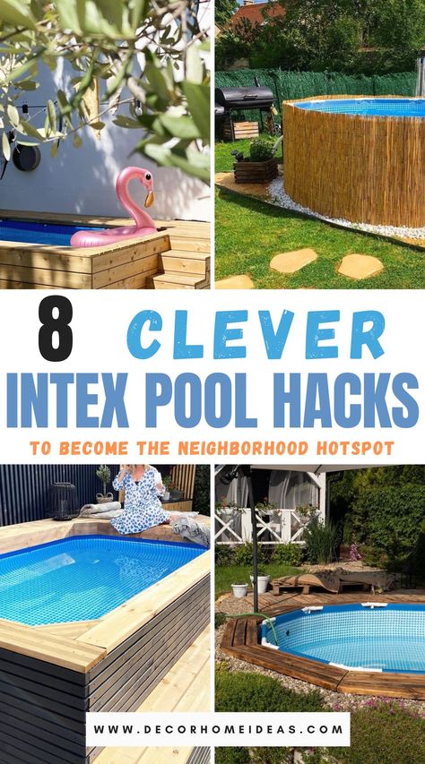 Intex Pool Hacks Intex Pool Hacks, Intex Swimming Pool, Ingenious Ideas, Pools For Small Yards, Cheap Pool, Blow Up Pool, Oasis Pool, Outdoor Pool Area, Pool Hacks