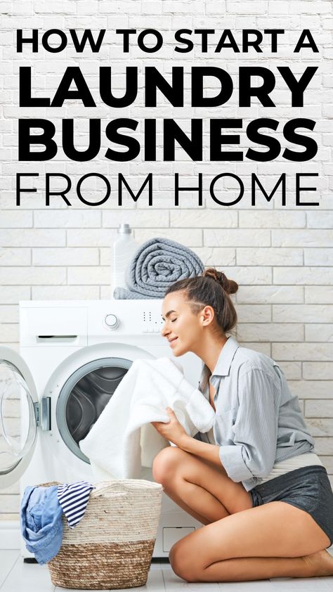 Looking to start a laundry business from home? Check out this step by step guide on how to start a laundry service business from home. Women entrepreneur, startup from home, start a business, laundry business ideas Laundry Service Business Ideas, Laundry Business Ideas, Laundry Business Design, Laundry Service Business, Laundry App, Laundry Delivery, Small Business From Home, Self Service Laundry, Small Business Idea