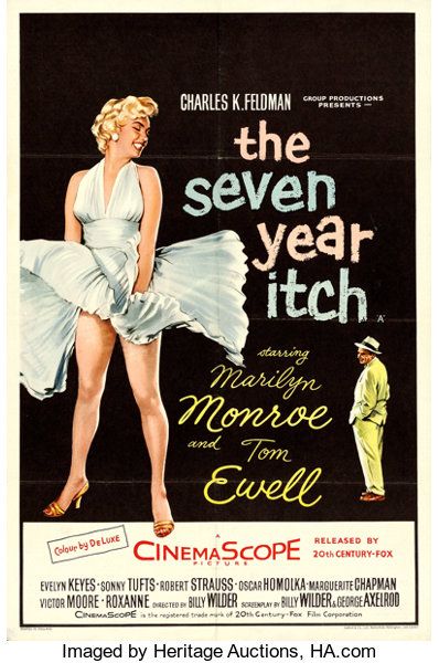 Subway Poster, Theater Posters, The Seven Year Itch, Marilyn Monroe Movies, Seven Year Itch, Old Movie Poster, Classic Films Posters, Old Movie Posters, Old Movie