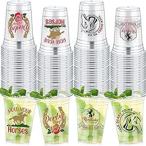 Havawish 48 Pcs Derby Plastic Cups Bulk 12 oz Derby Day Plastic Tumblers Clear Cups Disposable Plastic Cups for Mint Julep Derby Party Favors Gift to Lover of Horse Racing Derby Party Favors, Kentucky Derby Party Favors, Mint Julep Cups, Derby Ideas, Bar Cups, Clear Cups, Kentucky Derby Party, Derby Party, Derby Day