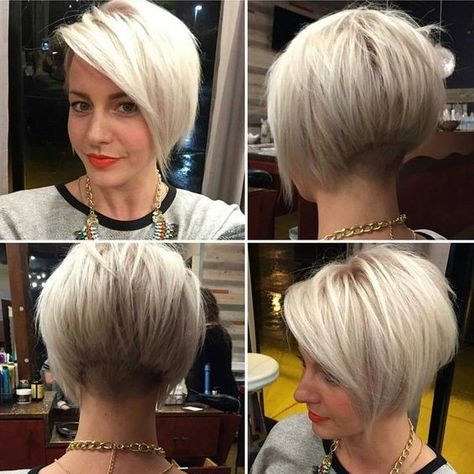 Pretty Short Bob Haircut for Fine Hair - Women Hair Styles Concave Bob, Popular Short Hairstyles, Bob Haircut For Fine Hair, Trendy Short Haircuts, Bob Hairstyles For Fine Hair, Short Bob Haircuts, Short Haircut, Haircuts For Fine Hair, Blonde Bobs