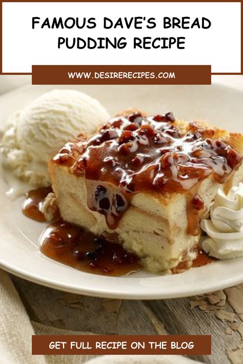 Add a touch of Southern comfort to your Christmas dinner with the Famous Dave's Bread Pudding. This classic dessert brings together rich flavors and a hint of sweetness to create a delightful treat for your festive celebration. Impress your guests with the warm and comforting taste of this renowned recipe! 🍞🍮 #ChristmasRecipe #BreadPudding #HolidayDessert Famous Dave’s Bread Pudding Recipe, Famous Dave’s Bread Pudding, Famous Daves Recipes, Famous Daves Bread Pudding Recipe, Cookies And Cream Bread Pudding, Warm Dessert Recipes, Famous Daves Bread Pudding, Custard Bread Pudding Recipe, Southern Bread Pudding Recipe