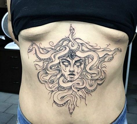 #bodyart #tattoo #art #tattoos #ink #inked #tattooartist #tattooed #tattooart #tattoolife #instatattoo #artist #piercing #inkedup #bodypaint #photooftheday #bodypainting #instagood #instaart #tattooing #tattooist #bodypiercing #body #tat #love #tatted #tatts #makeup #tats #photography Medusa Tattoos, Underboob Tattoo Designs, Stomach Tattoos Women, Medusa Tattoo Design, Underboob Tattoo, Tattoo Convention, Medusa Tattoo, Stomach Tattoos, Stylist Tattoos