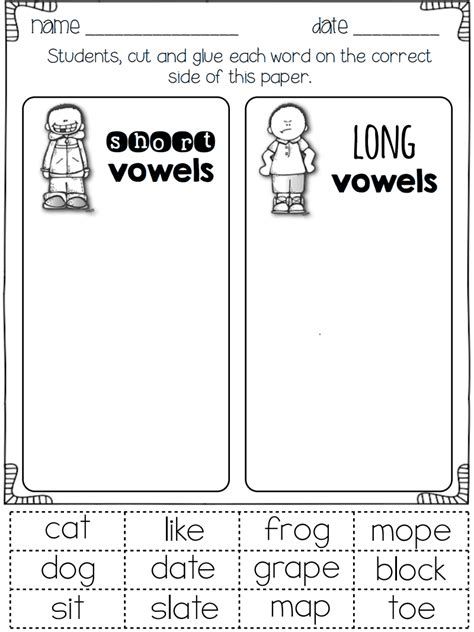 Long Vowel Review. Write Missing Vowel. | Vowel Worksheets Long Vs Short Vowels Activities, Long Vs Short Vowels, Vowel Activity, Vowel Lessons, Short And Long Vowels, Long Vowel Worksheets, Short Vowel Worksheets, First Grade Words, Vowel Activities