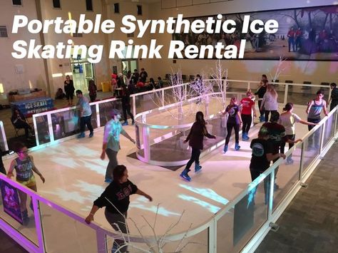 Portable Synthetic Ice Skating Rink Rental from Lets Party Salinas. Perfect for that upcoming holiday or winter wonderland party! #partyrentals #eventrentals #iceskating #holidayparty #Christmasparty #partyideas Indoor Ice Skating Rink, Synthetic Ice Rink, Ice City, Indoor Ice Skating, Synthetic Ice, Ice Luge, Outdoor Ice Skating, Ice Skating Party, Ice Skating Rink