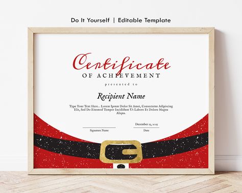 Editable Santa Certificate Template Holiday Award Certificates Printable Santa Claus Gift Award Certificates of Membership Download Jet CHR Santa Certificate, Printable Santa Claus, Award Template, Wedding Certificate, Awards Certificates Template, Design Edit, Certificate Of Appreciation, Printable Certificates, Award Certificates