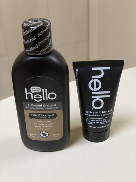 oral care essentials Hello Mouthwash, Hygiene For Men, Hello Toothpaste, Good Makeup Products, Hygiene Essentials, Brand Vision Board, Healthy Mouth, Charcoal Toothpaste, Good Makeup