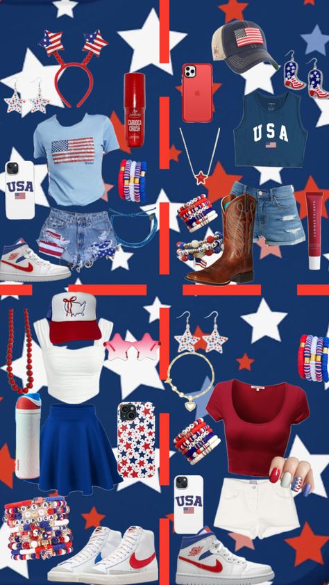 4th of July outfits Usa Theme Outfit, Spirit Days, Football Ideas, July Outfits, 4th Of July Outfits, Football Outfits, Themed Outfits, School Outfits, American Apparel