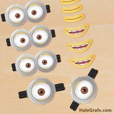 FREE Printable Despicable Me 2 Minion Goggles and Mouths - PDF saved. X Minion Goggles, Despicable Me 2 Minions, Despicable Me Party, Minion Theme, Minion Birthday Party, Despicable Me 2, Minion Birthday, Minion Party, 4th Birthday Parties