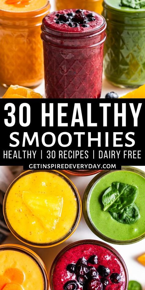 Free Smoothie Recipes, Smoothies Vegan, Dairy Free Smoothies, Delicious Smoothie Recipes, Fruit Smoothie Recipes Healthy, Smoothie Recipes Healthy Breakfast, Protein Smoothie Recipes, Recipes Healthy Breakfast, Breakfast Smoothie Recipes