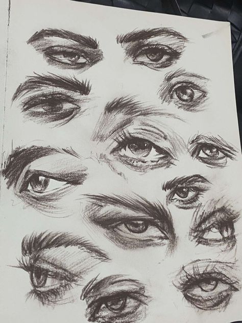 Semi Realism Eyes, Realistic Drawings Of People, Realistic Eye Sketch, Eyebrows Drawing, Easy Realistic Drawings, Drawing Made Easy, People Drawings, Eye Anatomy, Realistic Eye Drawing