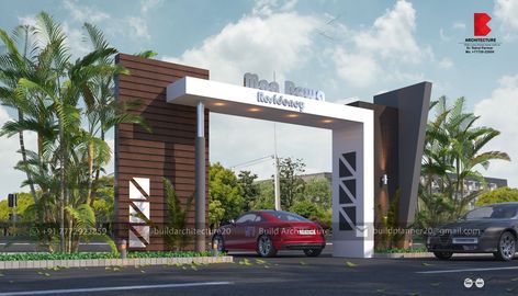 Township Entry Gate Design, Colony Entrance Gate Design, Entrance Gates Design Architecture, Entrance Gates Design Architecture Front Entry, Entrance Gateway, Main Gates, Entrance Signage, Gate Entrance, Gate Wall Design