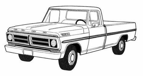 Old Cars Drawing, Pickup Truck Drawing, Trucks Drawing, Drawing Truck, Fire Truck Activities, Pink Truck Accessories, Old Ford Pickups, Google Drawing, Truck Drawing