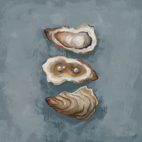 Painting + Oysters 🦪 two of this gals favourite thingssss 🙋🏼‍♀️ Another addition to the painted textile prints we are cataloging 🫶 #oysterpainting #oysters #silkscarf #illustration #painting #oystergram #shellpainting #fiji #artist #designer Oysters Aesthetic, Oyster Illustration, Instagram Painting, Painted Shells, Phone Aesthetic, Illustration Painting, July 15, Textile Prints, Design Studio