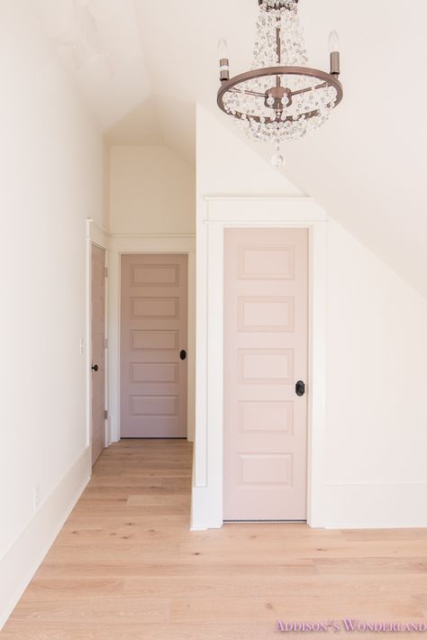 Muted pink interior closet door via Addison's Wonderland