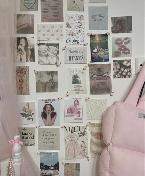 Coquette Room Pink Walls, Aesthetic Dream, Pink Pinterest, Uni Room, Alpha Sigma, Dekorasi Kamar Tidur, Girly Room, Room Deco, Cute Room Ideas