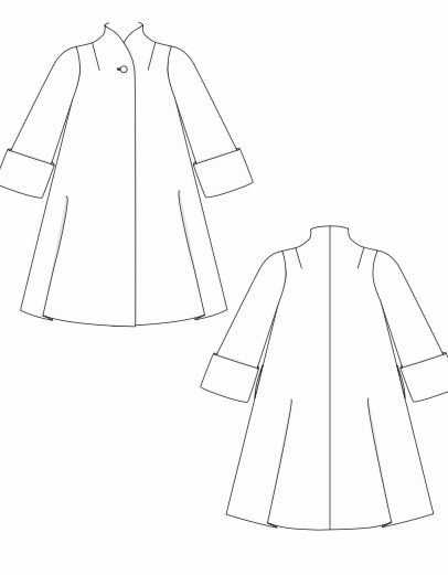 Long Jacket Pattern Sewing, A Line Coat Pattern, Dress Coat Pattern Sewing, Ladies Coat Pattern, Coat Free Pattern Sewing, Vintage Coat Patterns For Women, Coat Sewing Pattern Free, Coat Sewing Pattern Women, Coat Patterns Sewing Women Free