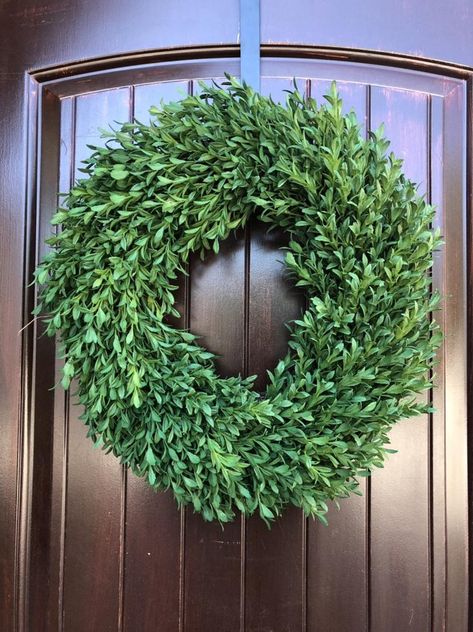 Spring wreathGreen wreathArtificial boxwood wreathoutdoor | Etsy Boxwood Centerpiece, Boxwood Wreath Decor, Boxwood Wreath Christmas, Antique Window Frames, Preserved Boxwood Wreath, Wreath Centerpiece, Simple Wreath, Preserved Boxwood, Outdoor Wreath