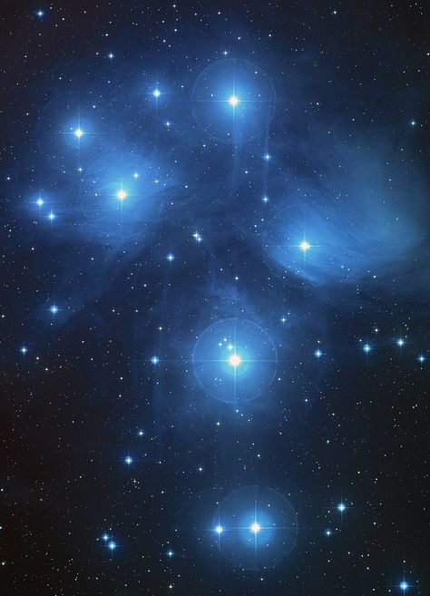 Pleiades constellation NASA ESA Egyptian Tarot, The Firmament, Star Clusters, The Pleiades, Night Sky Photography, Star Cluster, Universe Galaxy, Hubble Space, Space Images