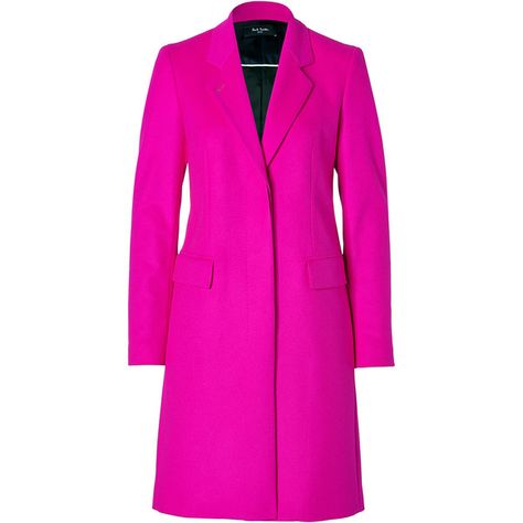 PAUL SMITH Wool-Cashmere Coat In Pink ($465) ❤ liked on Polyvore featuring outerwear, coats, jackets, wool coat, paul smith, pink wool coat, long sleeve coat and pink cashmere coat Pink Wool Coat, Classy Coat, Hot Pink Fashion, Interesting Outfits, Chic Coat, Woman Suit Fashion, Pink Coat, Long Sleeves Coats, Young Fashion