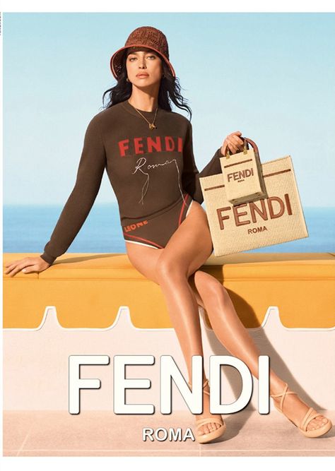 FENDI Hugs Retro Glamour in Astrology Summer 2023 Beachwear Campaign by Steven Meisel Bucket Hat Looks, Chic Swimsuit, Fendi Fashion, Swim Season, Retro Glamour, Beachwear Collection, Campaign Fashion, Summer Campaign, Preppy Chic