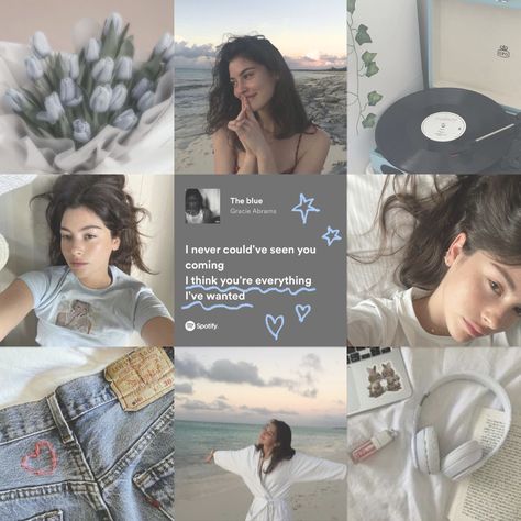 Gracie Abrams Aesthetic Pictures, Wattpad Moodboard Aesthetic, Gracie Abrams Core, Doodle Collage, Gracie Slaybrams, Blue Moodboard, Good Riddance, Gracie Abrams, Tough Love