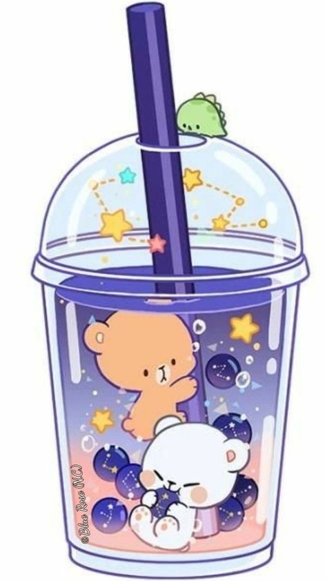 Bear Drink, Purple Galaxy Wallpaper, Tea Illustration, Whatsapp Wallpaper Cute, Milk & Mocha, Images Kawaii, Cute Kawaii Animals, Cute Food Drawings, Cute Kawaii Drawings