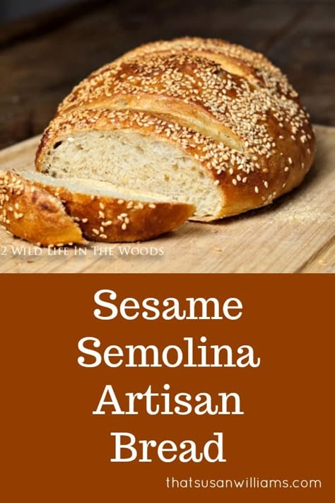 Sesame Bread Recipe, Semolina Bread Recipe, Semolina Bread, Semolina Recipe, Bread Italian, Bread Style, Italian Bread Recipes, Bread Healthy, German Bread