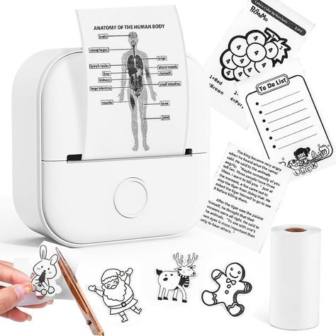 Mini imprimante Bluetooth sans encre pour des photos/images instantanées, portable, couleur blanc! Thermal Printer Ideas, Printer Cover, Picture Printer, Mobile Printer, Instant Photo, Sticker Printer, Portable Printer, Mini Printer, Instant Photos