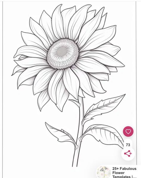 Sunflower Crafts For Kids, Odyssey Art, Printable Sunflower, Sunflower Sketches, Sunflower Template, Sunflower Stencil, Sunflower Watercolor Painting, Sunflower Printable, Spring Drawing