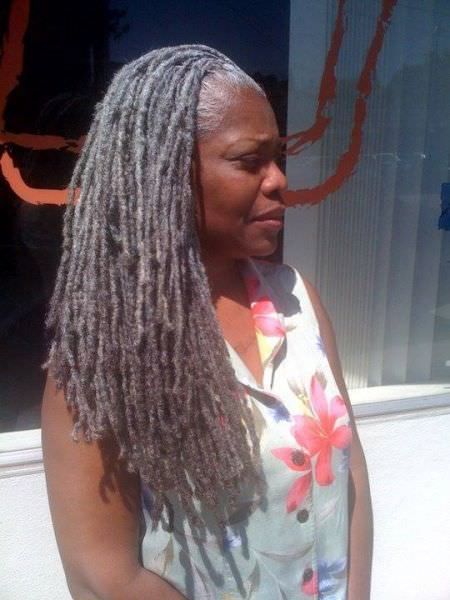 Grey Dreadlocks, Grey Locs, Long Grey Hair, Beautiful Gray Hair, Grey Wig, Natural Gray Hair, Dreadlock Hairstyles, Ageless Beauty, Locs Hairstyles