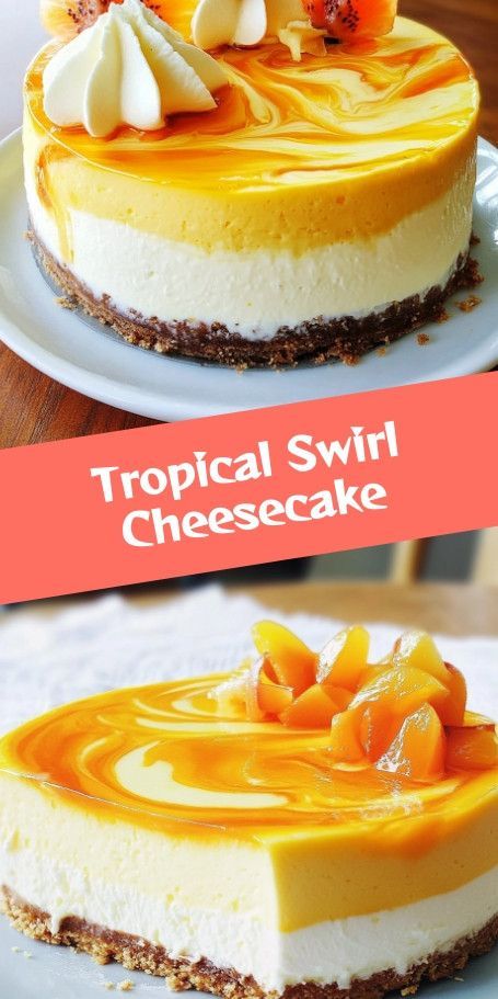 Indulge in a Tropical Delight with Our Mango Passionfruit Cheesecake! A perfect dessert for any occasion, our Mango Passionfruit Cheesecake combines the creamy richness of cheesecake with the exotic flavors of mango and passionfruit. Check out our easy-to-follow recipe for a homemade dessert that will have everyone coming back for seconds! #MangoPassionfruitCheesecake #TropicalDessert #HomeBaking #DessertGoals #DeliciousEats #SweetTreats #FruitFlavors #CheesecakeRecipe Lilikoi Cheesecake Recipes, Tropical Cheesecake, Mango And Passionfruit, Passionfruit Cheesecake, Mango Passionfruit, Fruit Cheesecake, Tropical Desserts, Fruit Mango, Mango Dessert Recipes